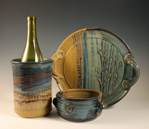 Barbara Goodfellow Childs - Stoneware Serving Pieces - Bamboo Decoration