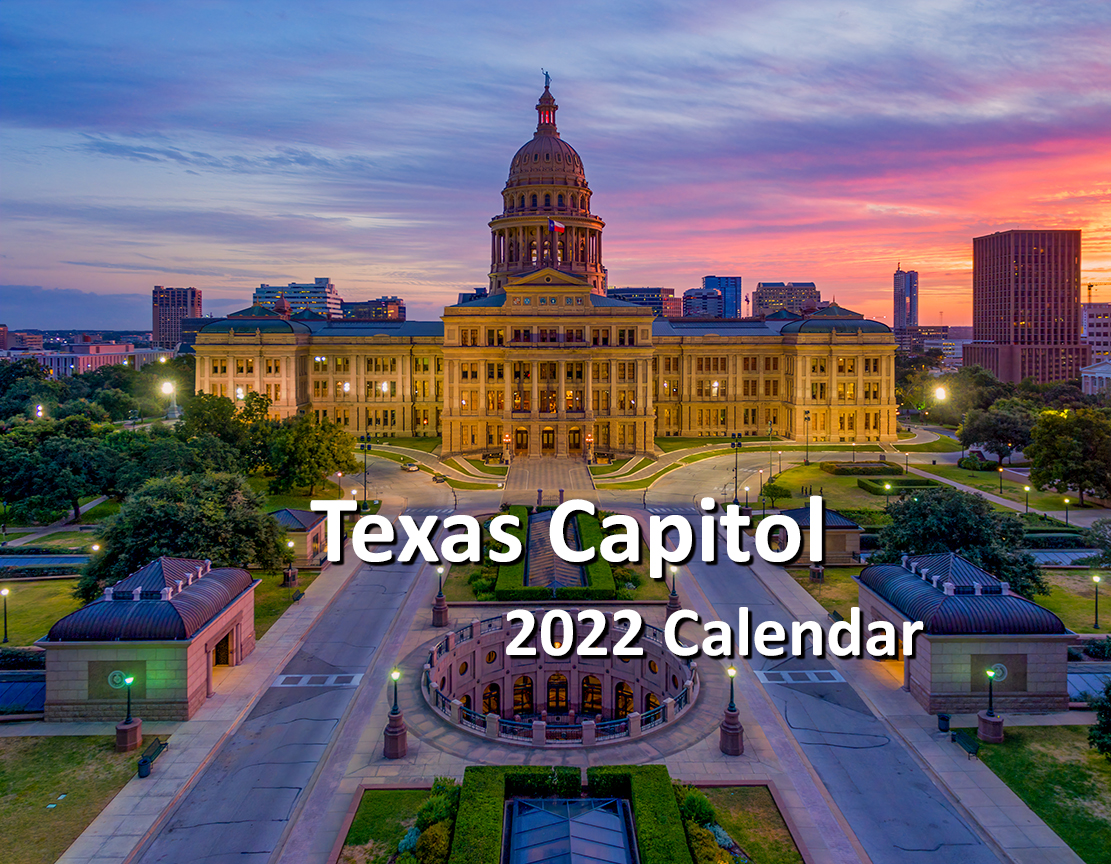 Texas State 2022 Calendar Texas Capitol 2022 Wall Calendar - Artists Sunday